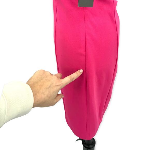 Vince Camuto Hot Pink Sleeveless V Neck Twist Back Dress Size 4 NWT - Picture 8 of 10